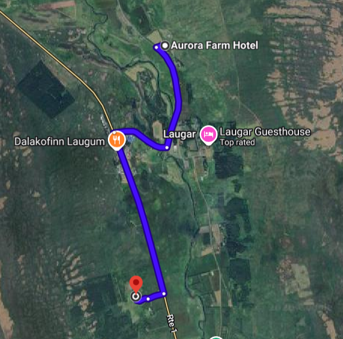 Location of Aurora Farm Hotel near Laugar and CIAO